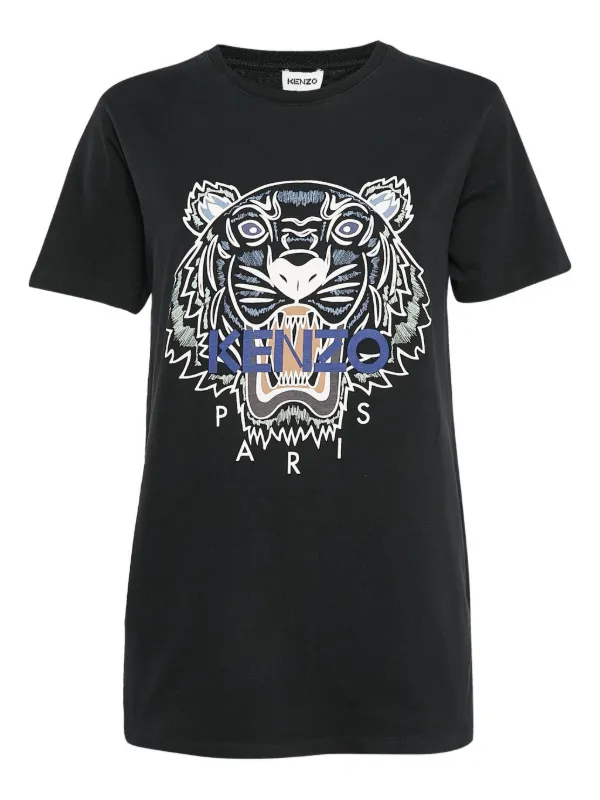 KENZO - KENZO / ケンゾー | コットン タイガー ロゴ プリント Tシャツ | XL | ブラック | レディース Kenzo Pre-Owned タイガープリント Tシャツ | ブラック | FARFETCH JP