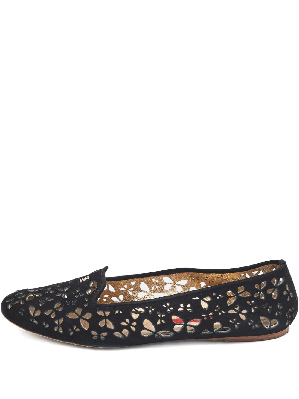 Pre-owned flower cut-out ballet flats