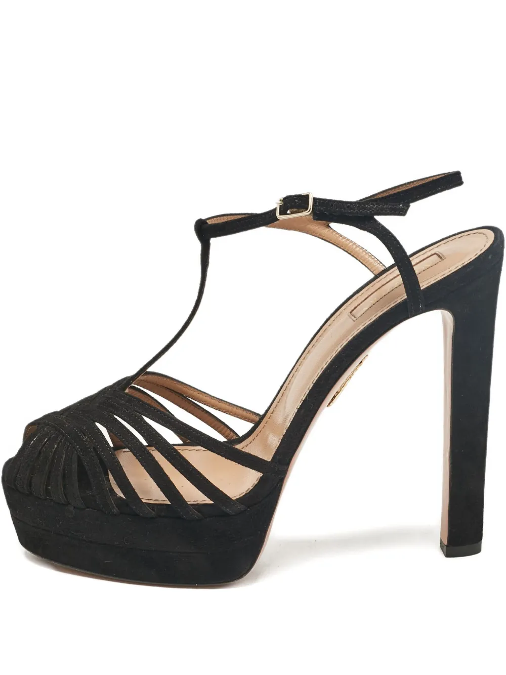 Aquazzura 140mm platform T-strap sandals | Black | Image 1