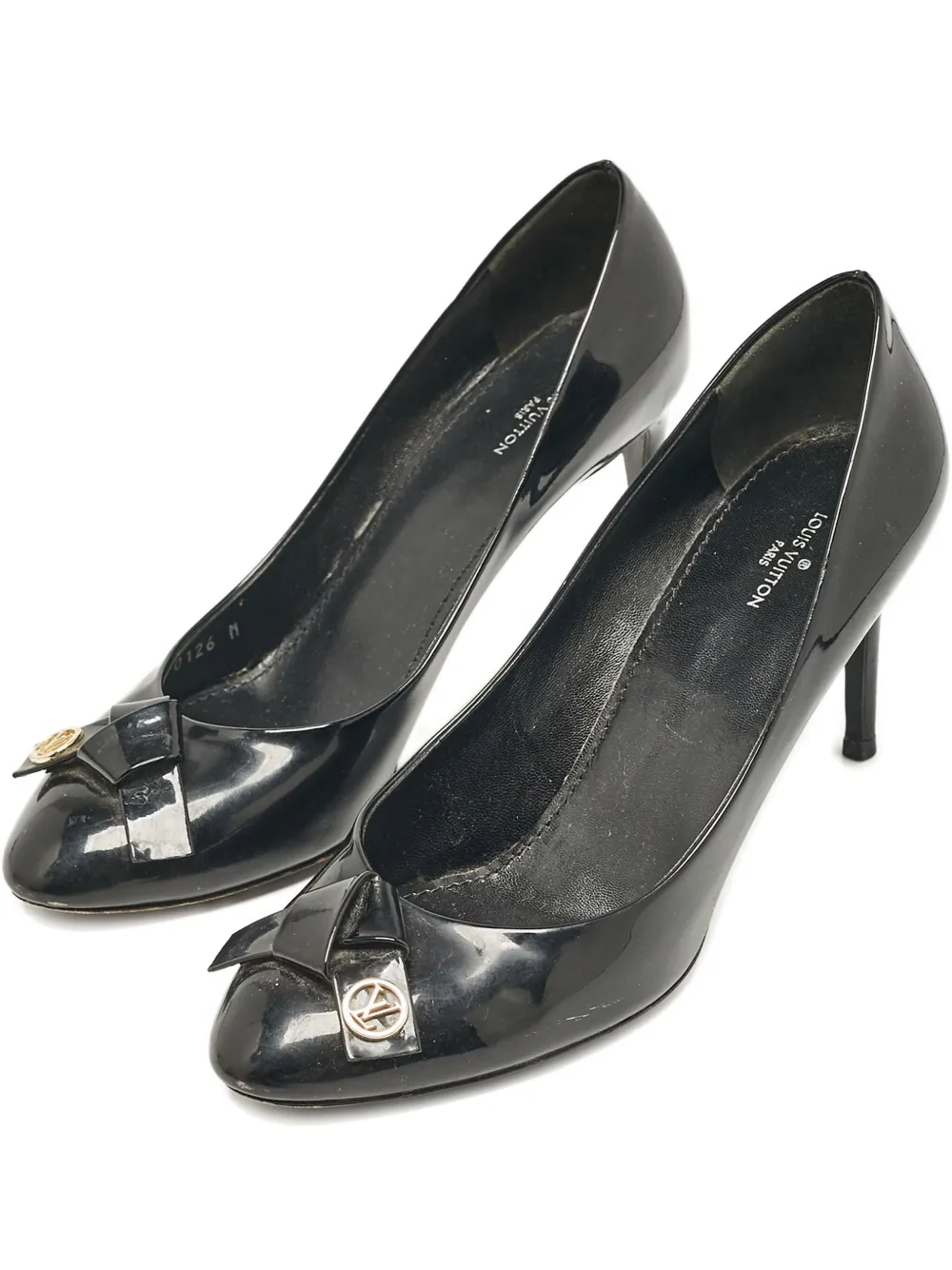 100mm leather bow pumps