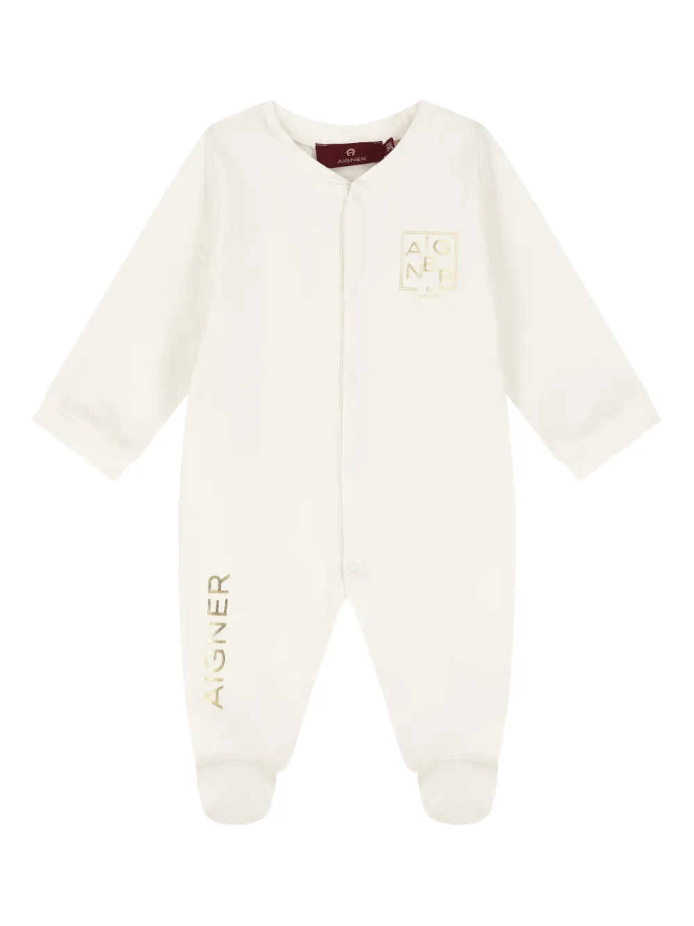Aigner Kids Romper met logoprint Beige