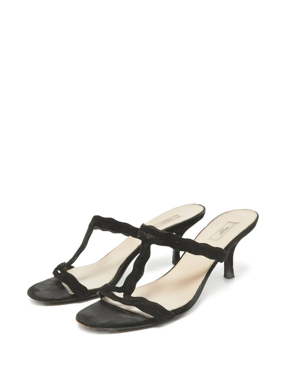 Prada Pre-Owned Suède sandalen - Zwart