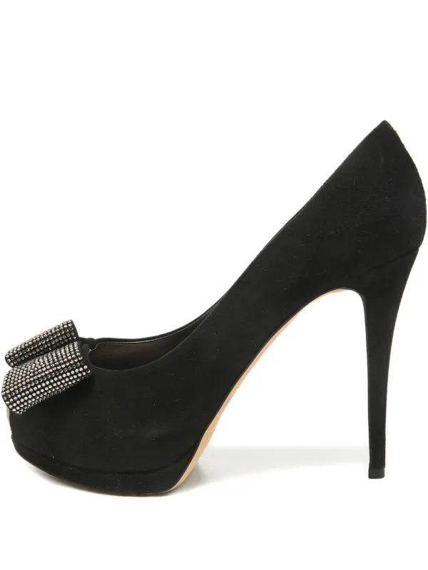 Giuseppe Zanotti Vintage ビジューリボン ピープトゥパンプス
