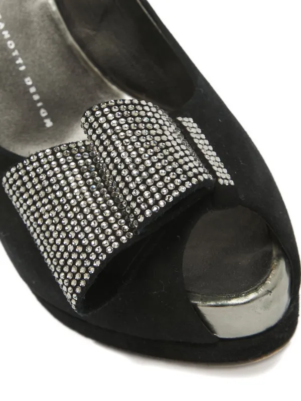 Giuseppe Zanotti Vintage ビジューリボン ピープトゥパンプス