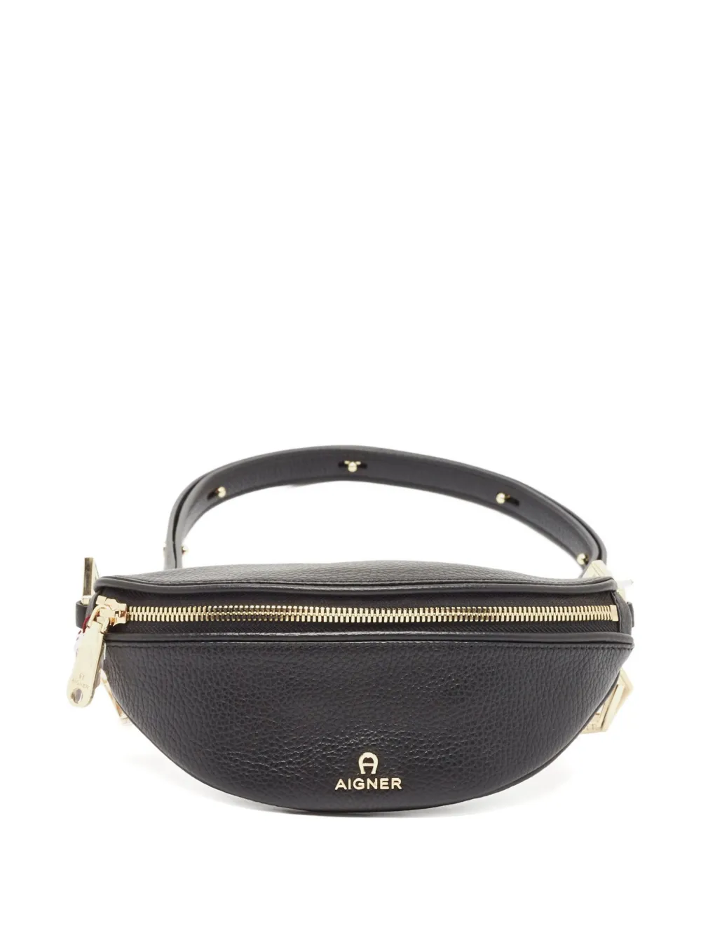 pre-owned geometric leather belt bag