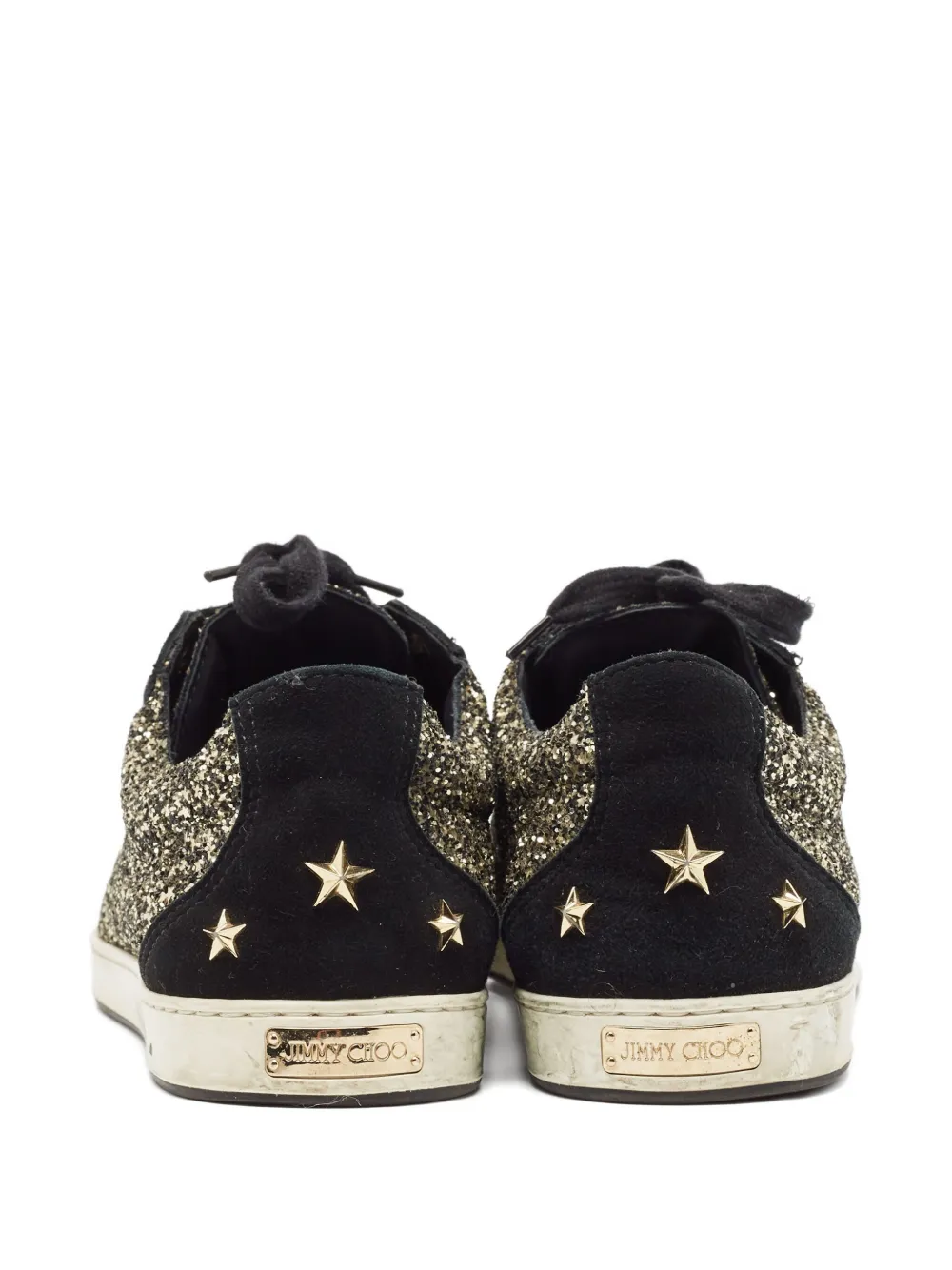 Pre-owned Jimmy Choo Glitter-detail Sneakers In Gold