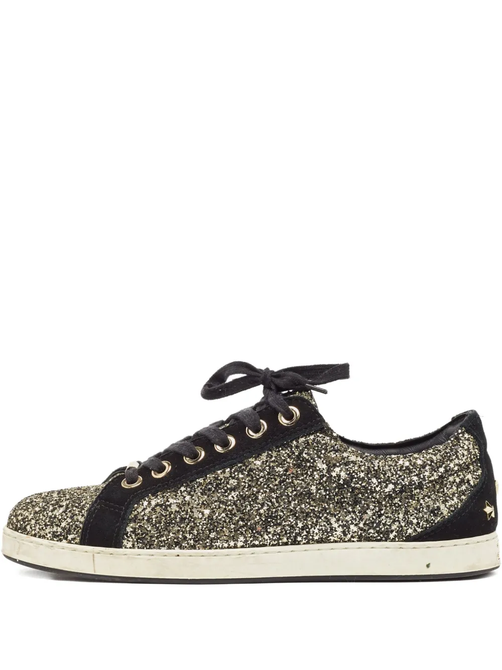 Pre-owned Jimmy Choo Glitter-detail Sneakers In Gold
