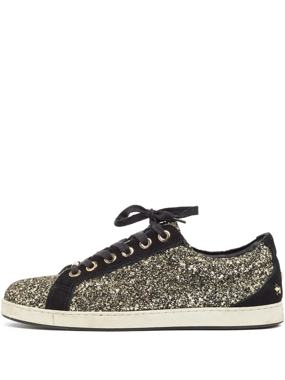 Jimmy Choo Pre-Owned glitter-detail sneakers | Gold | Image 1