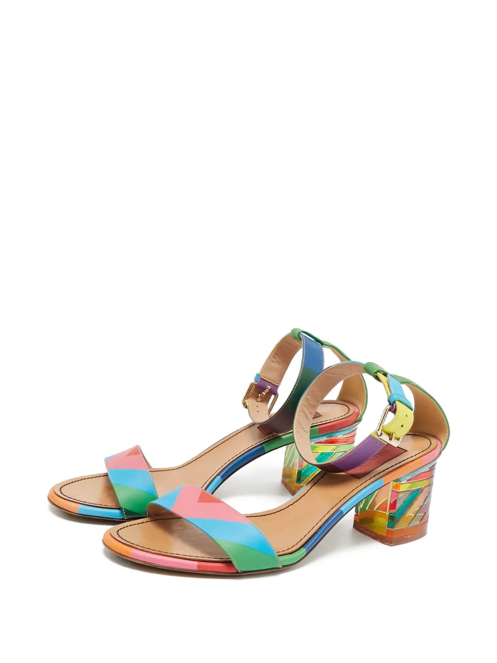 Valentino Garavani Pre-Owned 65 mm leren sandalen met hak - Roze