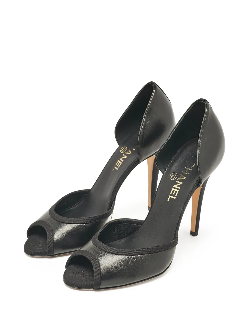 CHANEL Pre-Owned 120 mm pumps met open neus - Zwart