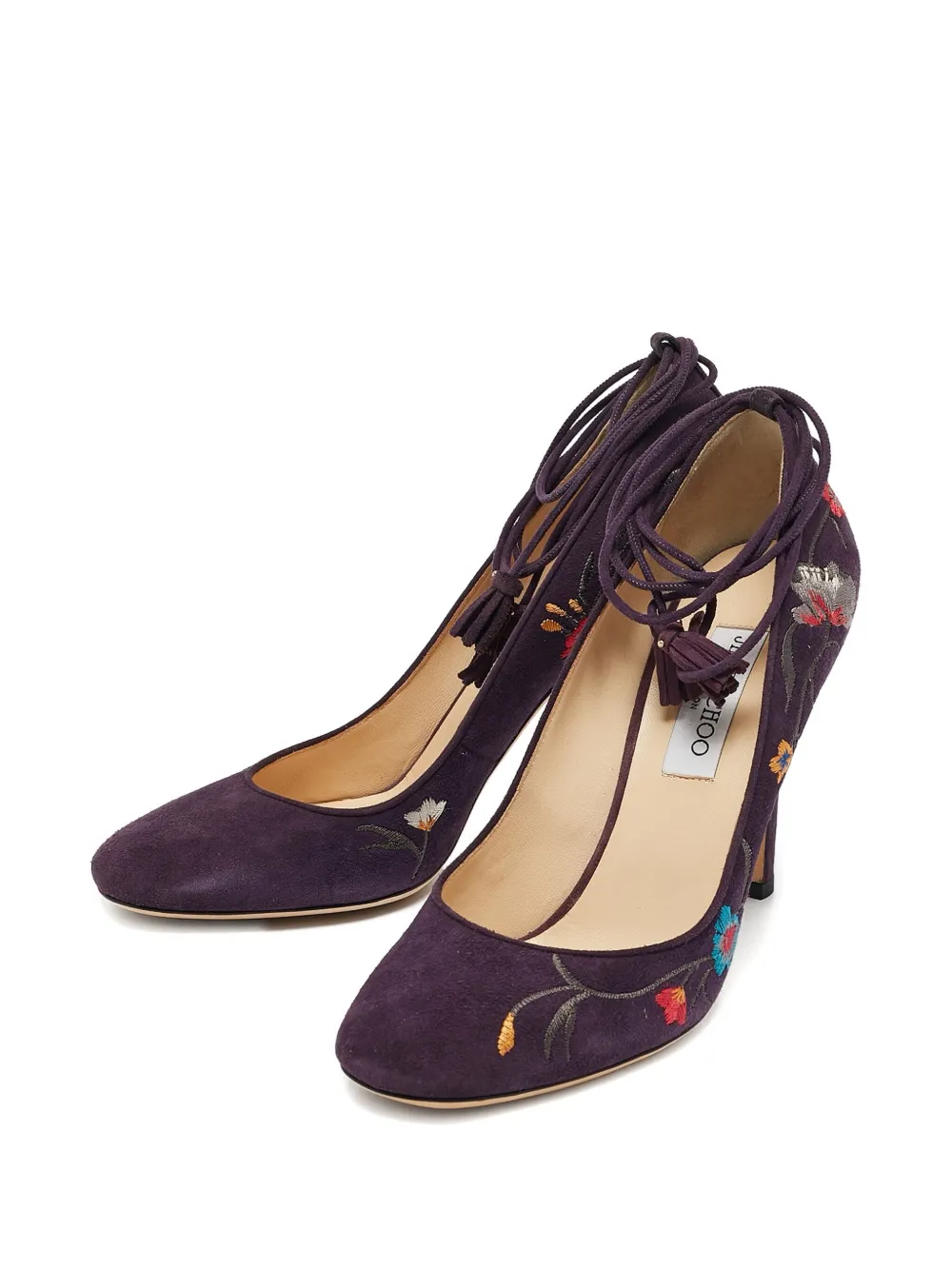 Jimmy Choo Pre-Owned 105mm embroidered suede pumps | Image 2