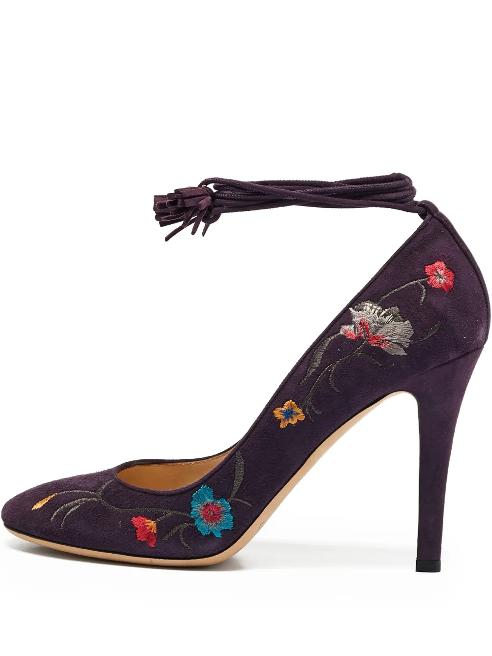 Jimmy Choo Pre-Owned 105mm embroidered suede pumps | Purple | Image 1