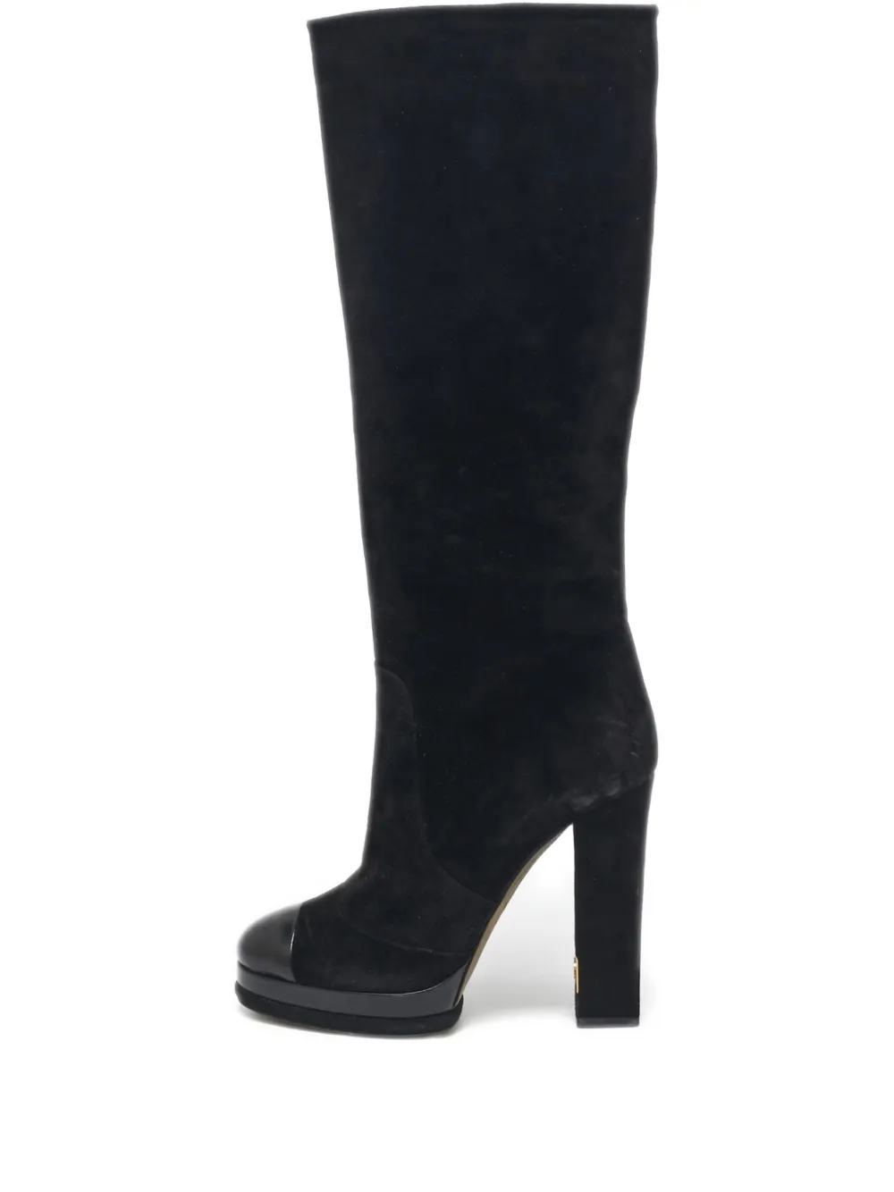 CHANEL Pre-Owned bottes en daim à plateforme 130 mm | noir | Image 1