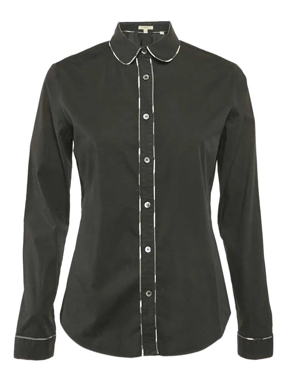 Burberry Pre-Owned contrast-trim cotton shirt | Black | Image 1