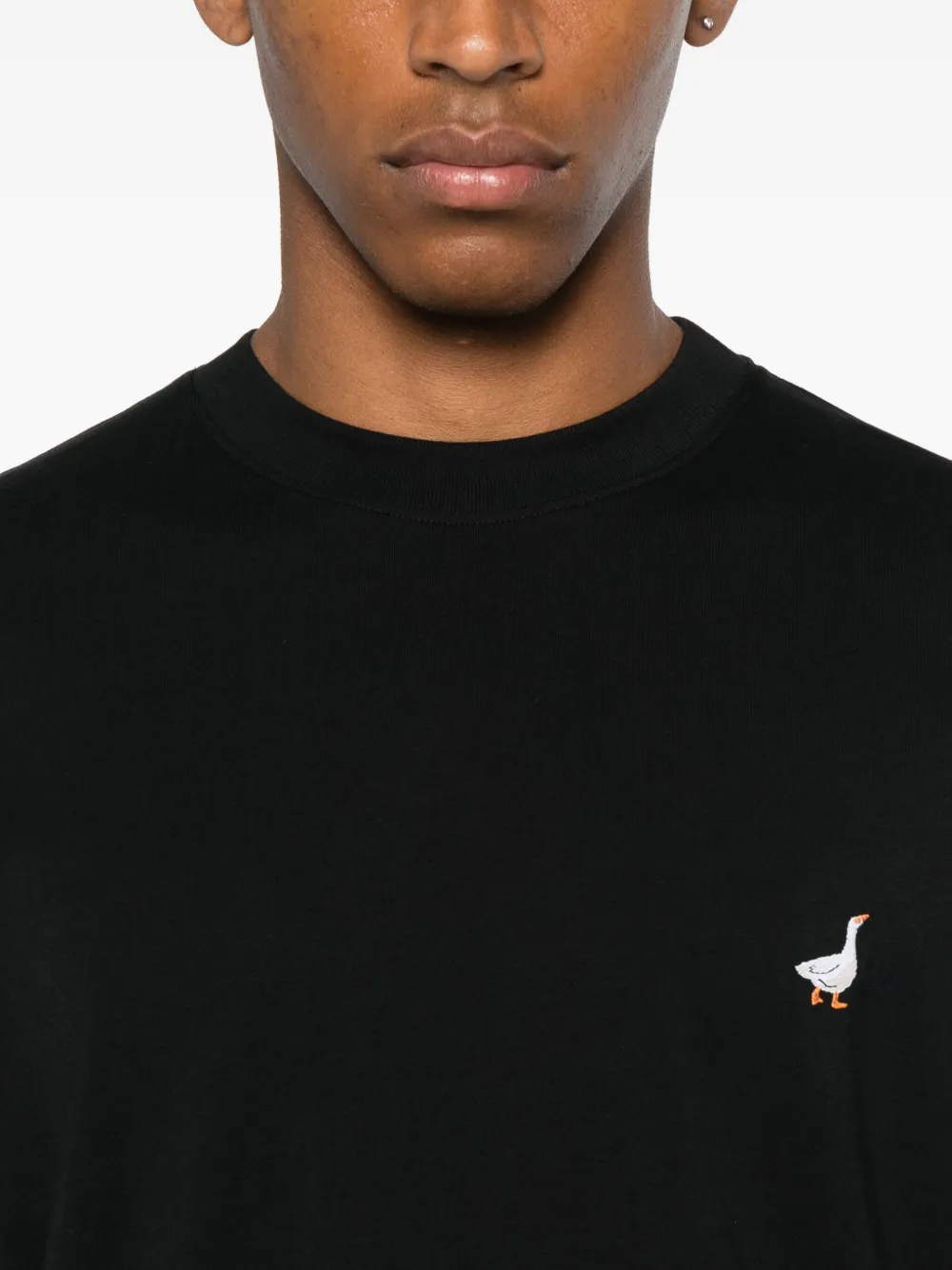 Moschino embroidered-goose T-shirt Zwart