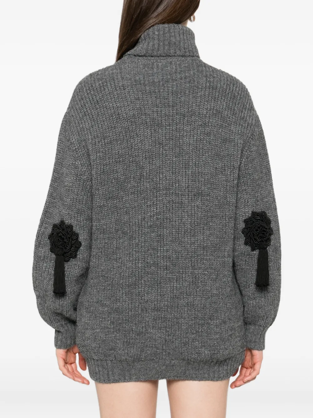 Moschino roll-neck tassel-embellished sweater Grijs