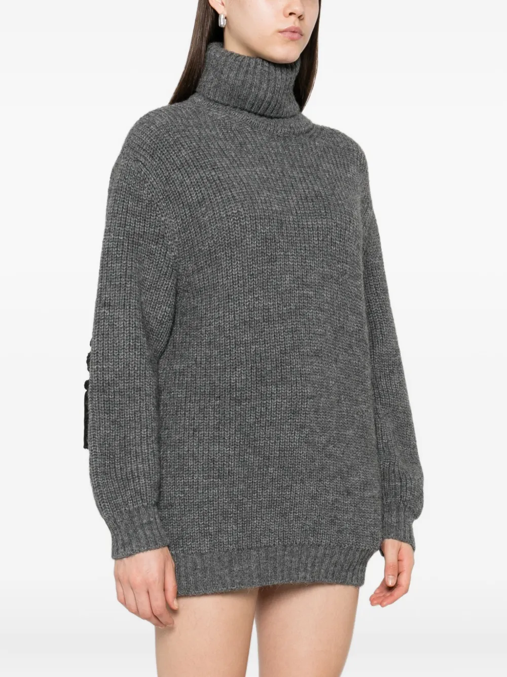 Moschino roll-neck tassel-embellished sweater Grijs