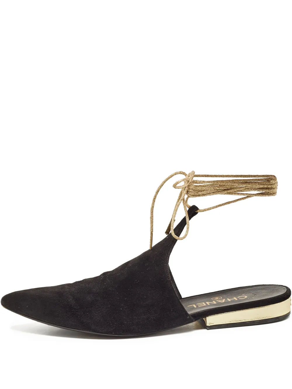 CHANEL Pre-Owned pointed-toe ballet flats | Black | Image 1