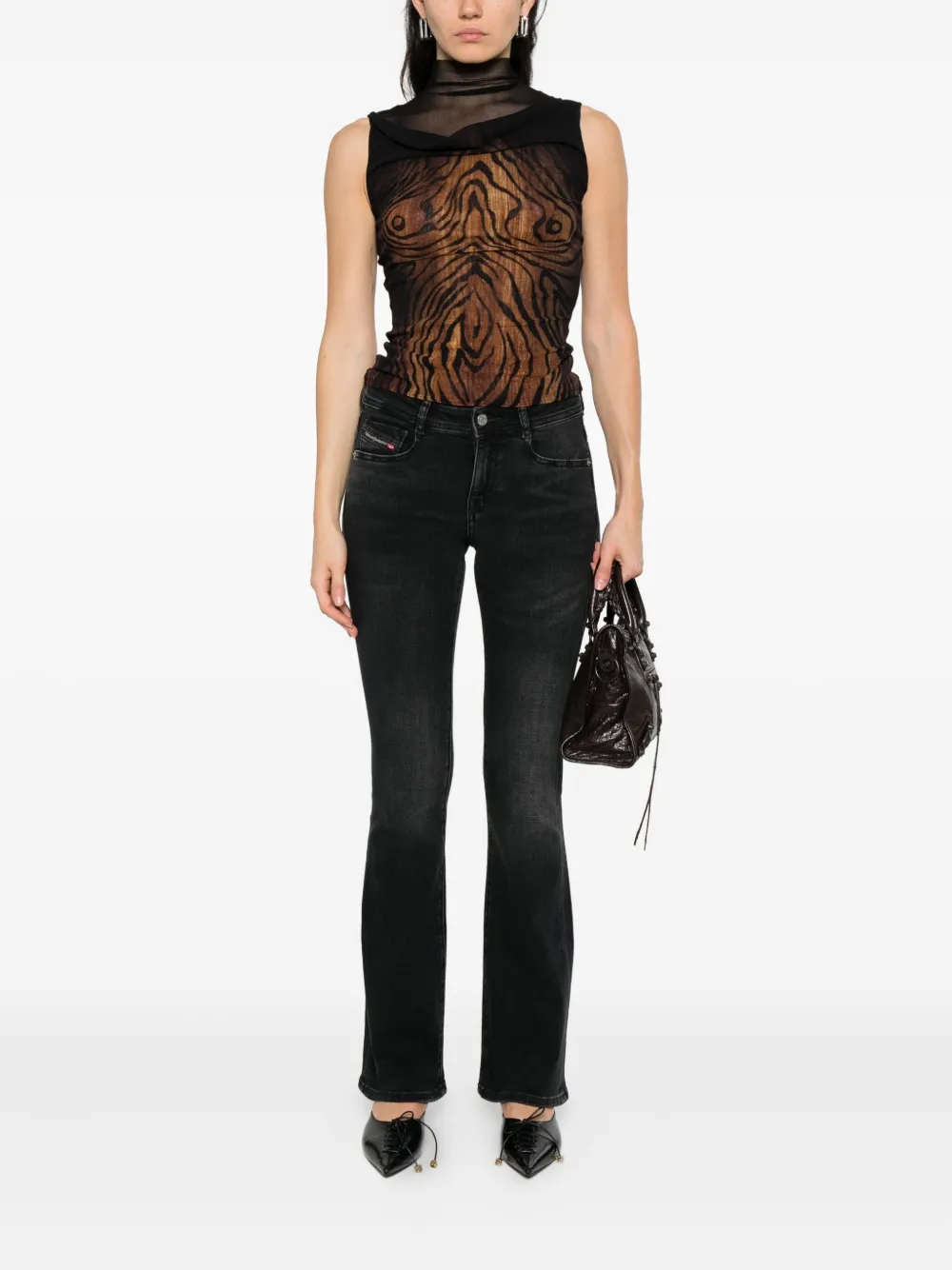 Diesel Jeans met logolabel Zwart