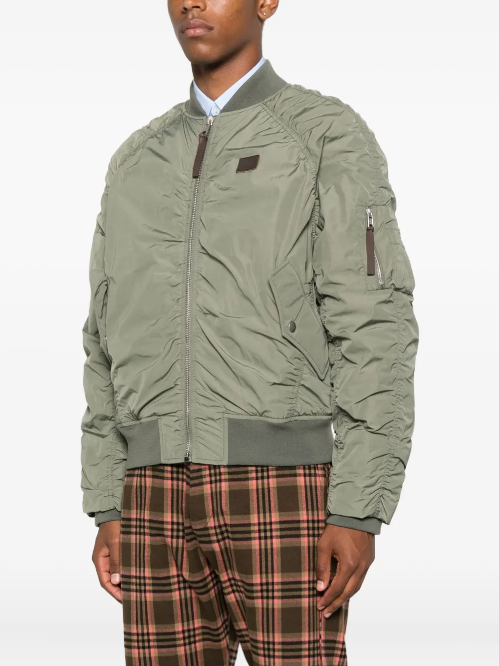 Moschino Bomberjack met ruches Groen