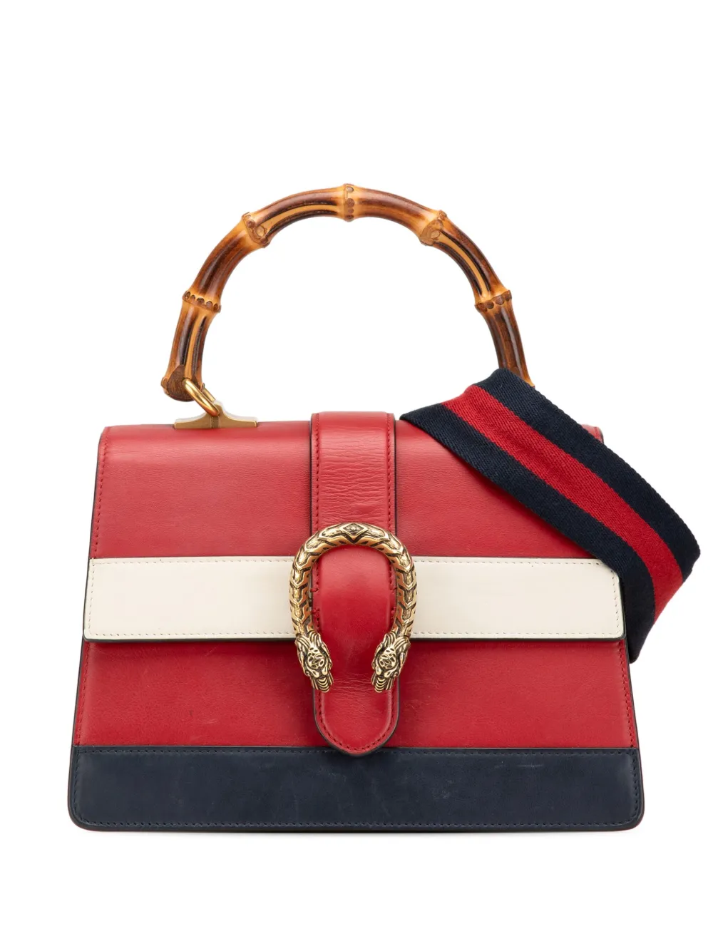 Gucci Pre-Owned 2016-2024 Medium Leather Bamboo Dionysus Web satchel - Gucci Pre-Owned 2016-2024 Medium Leather Bamboo Dionysus Web satchel -