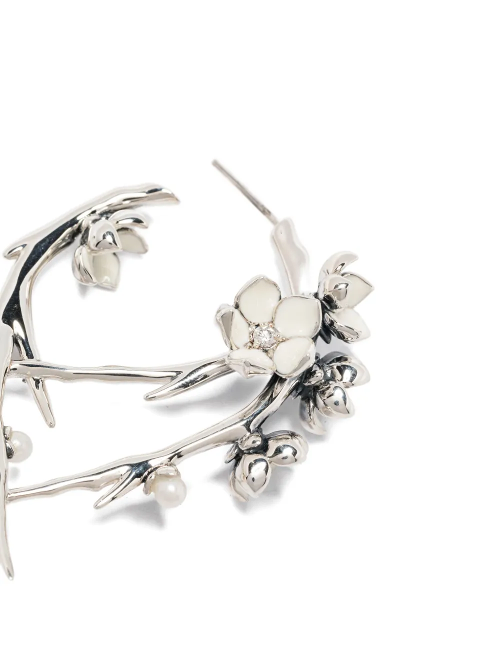 Shaun Leane Sterling Silver Multi-stone Flower Earrings In Metallic