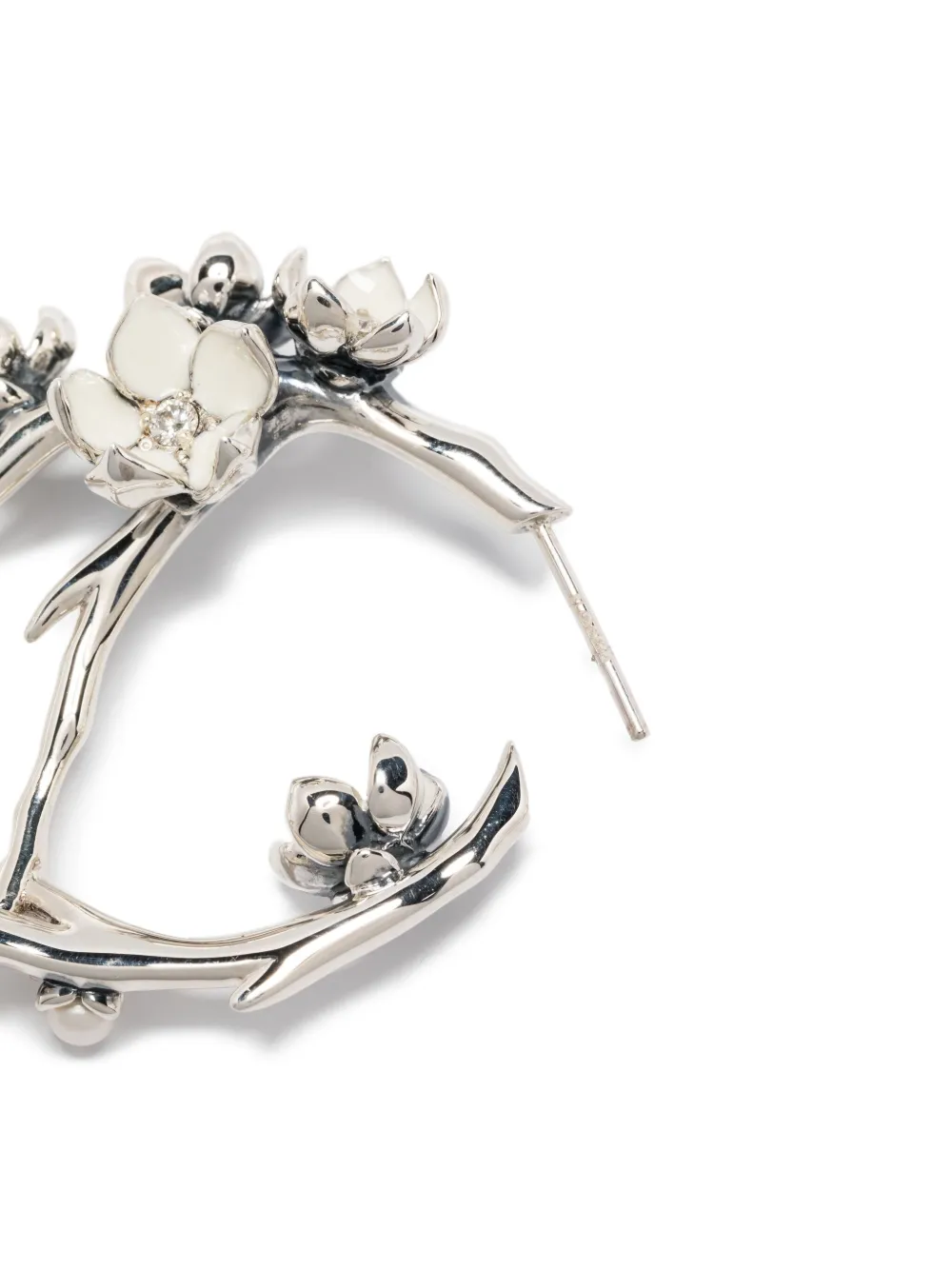 Sterling Silver Multi-Stone Flower Earrings