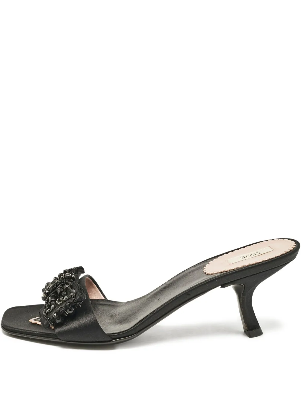 Prada Pre-Owned 80mm bead-embellished sandals - ブラック Prada Pre-Owned 80mm bead-embellished sandals - ブラック
