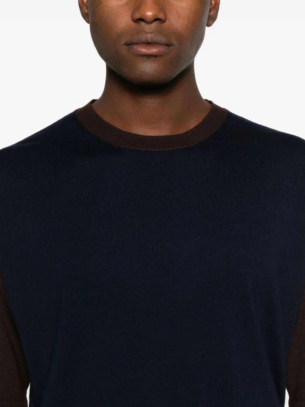 Lanvin T-shirt met colourblocking en korte mouwen Blauw