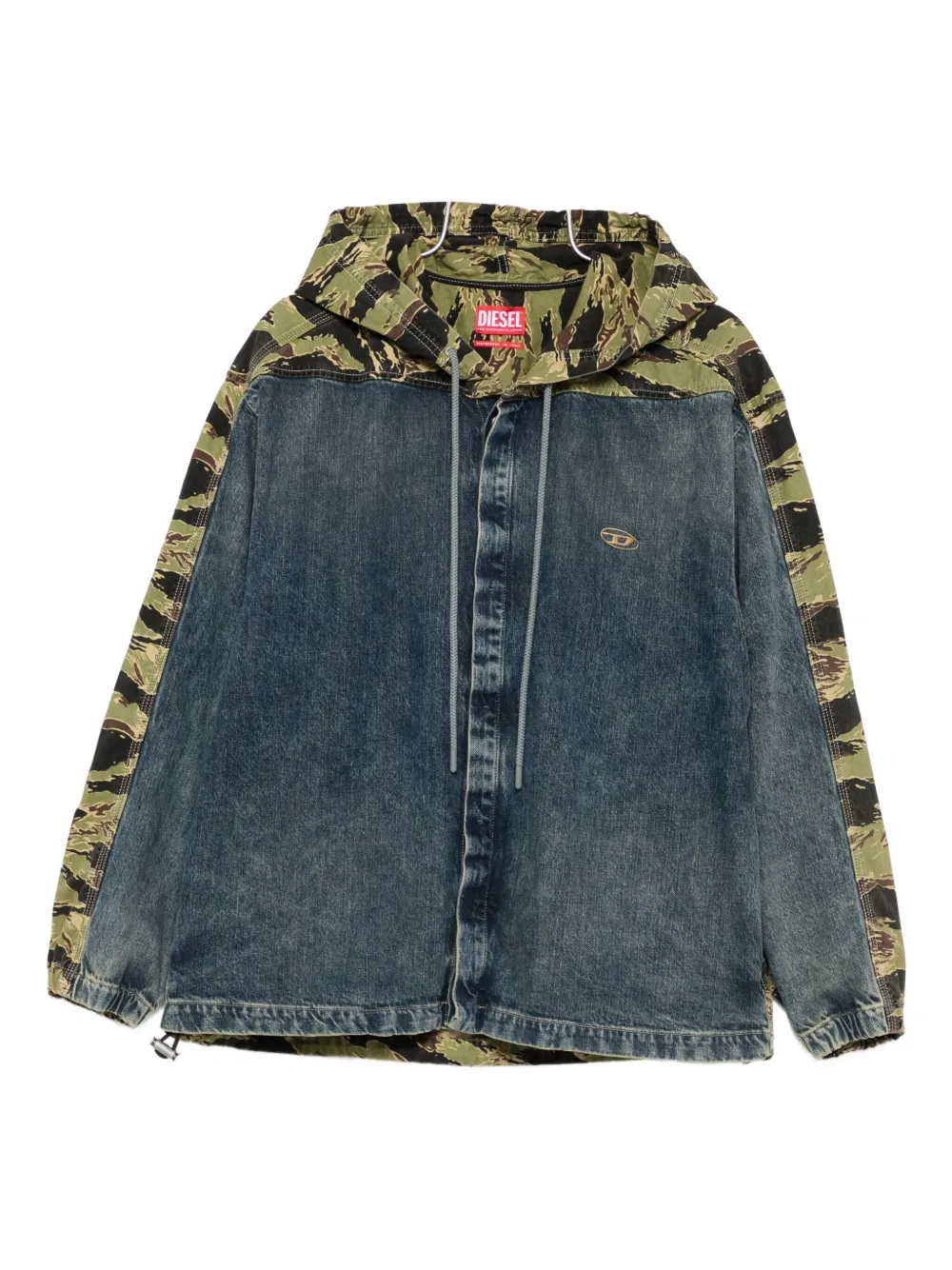 Diesel camouflage-panel denim jacket - Blu
