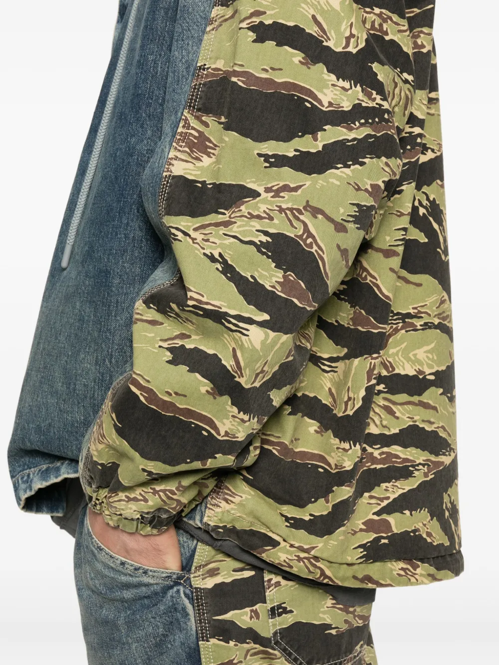 Diesel Denim jack met camouflageprint Blauw
