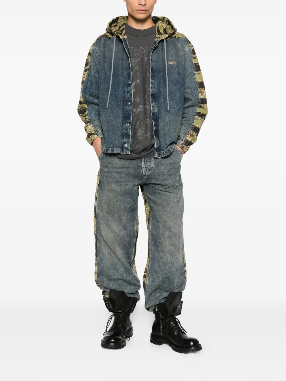 Diesel camouflage-panel denim jacket | Denim Jackets | Image 2