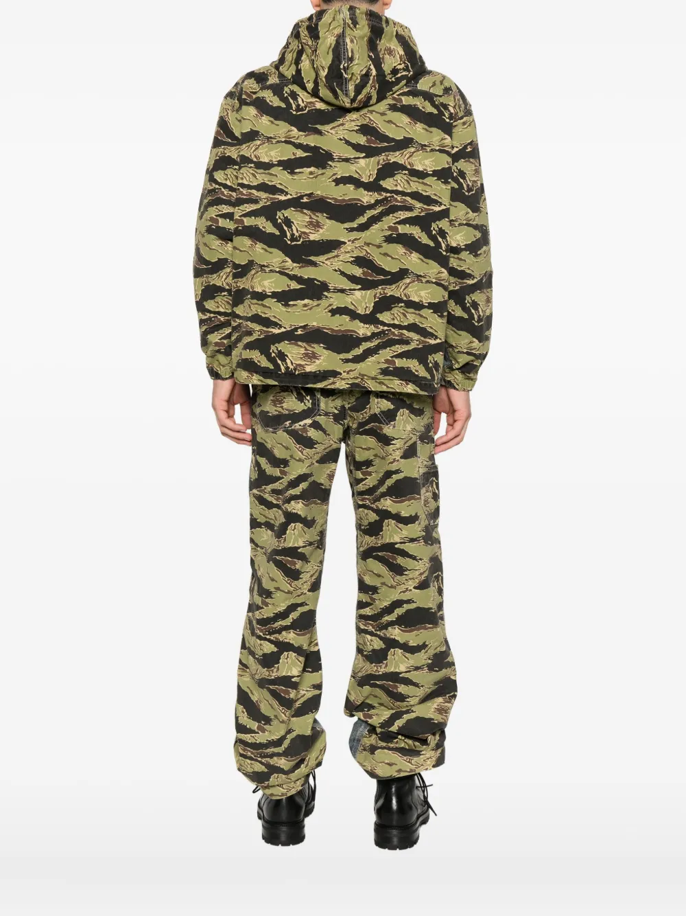 Diesel Denim jack met camouflageprint Blauw