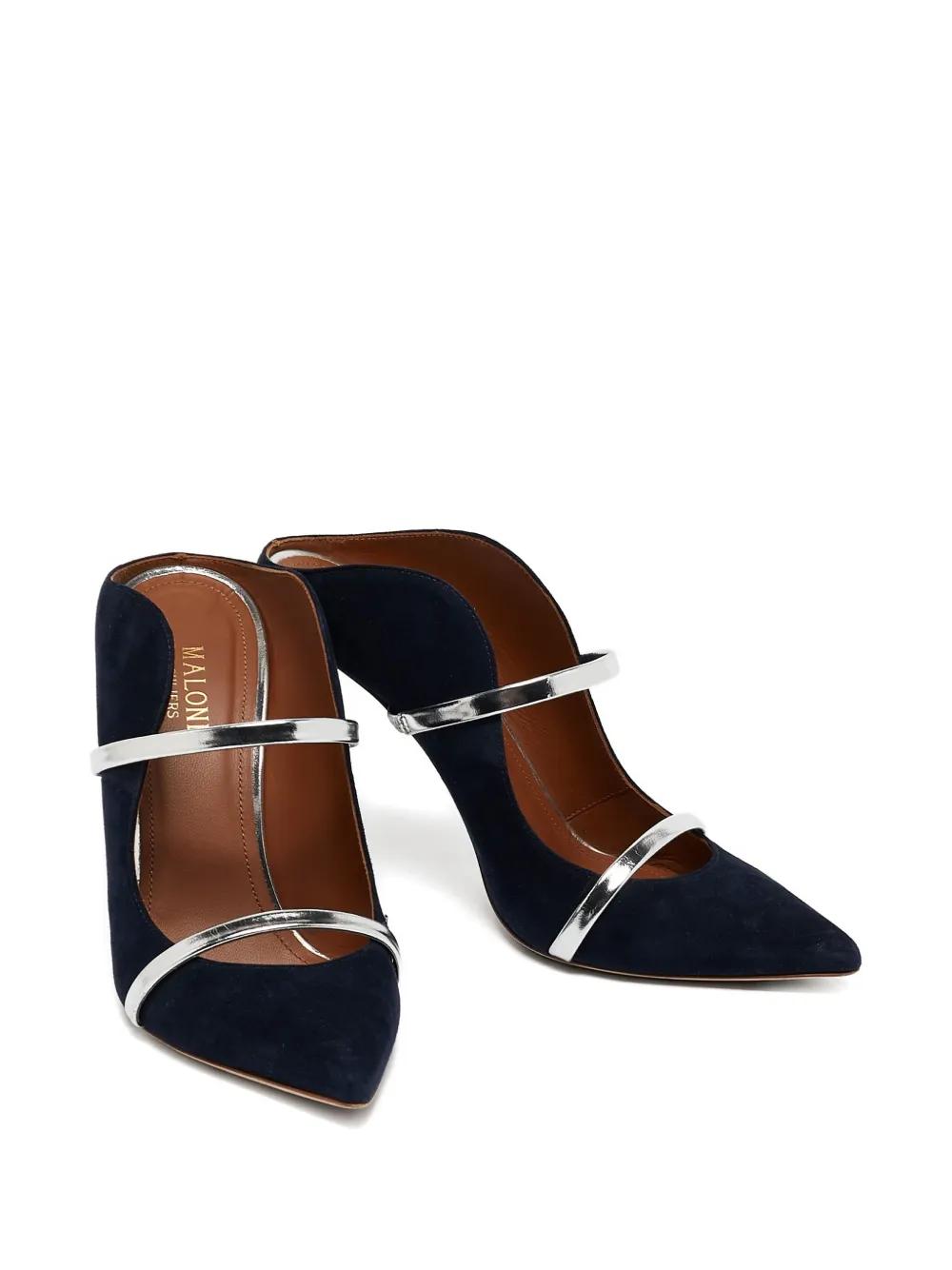 Malone Souliers Pre-owned 105 mm suède muiltjes - Blauw