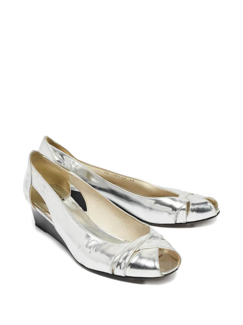Stuart Weitzman Pre-owned pumps met open neus en sleehak - Zilver
