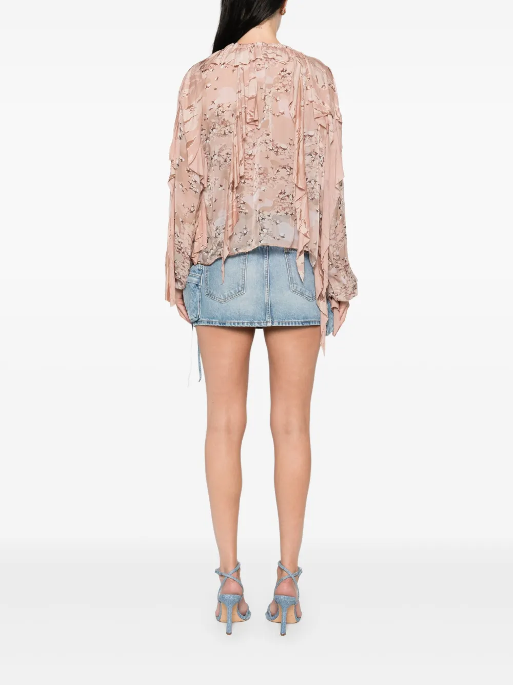 Diesel Blouse met ruches Bruin