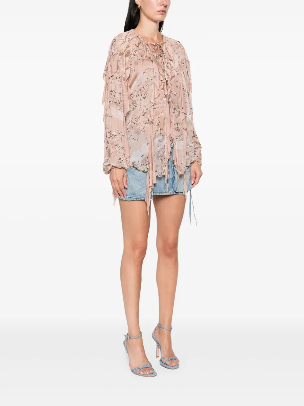 Diesel Blouse met ruches Bruin