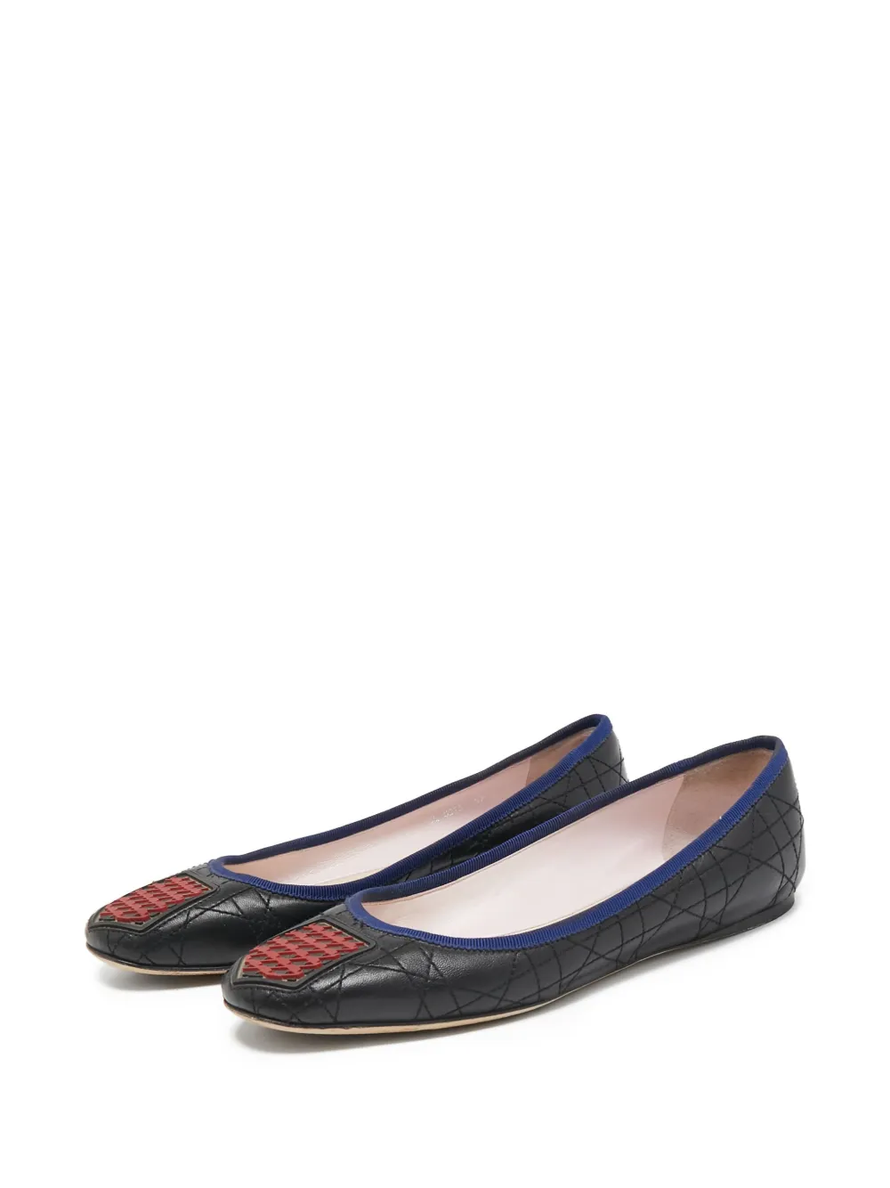 Christian Dior Pre-Owned Cannage ballerina's - Zwart