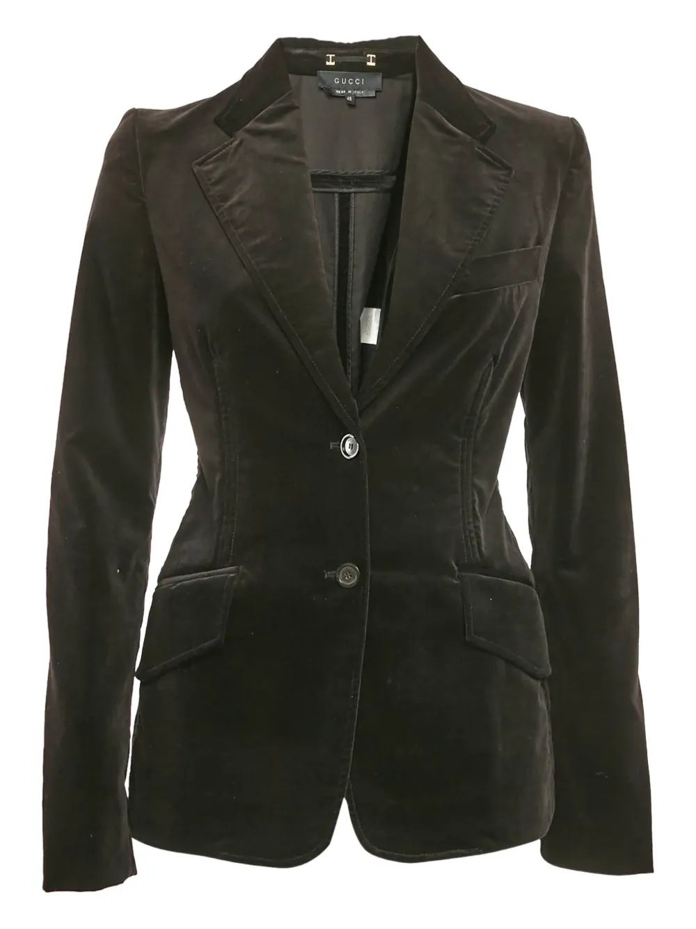 velvet single-breasted blazer