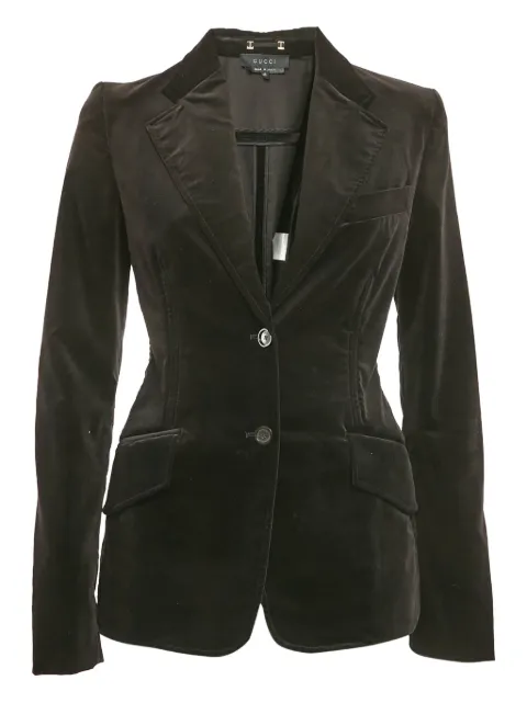 Gucci Pre-Owned بليزر مخملي بصف أزرار