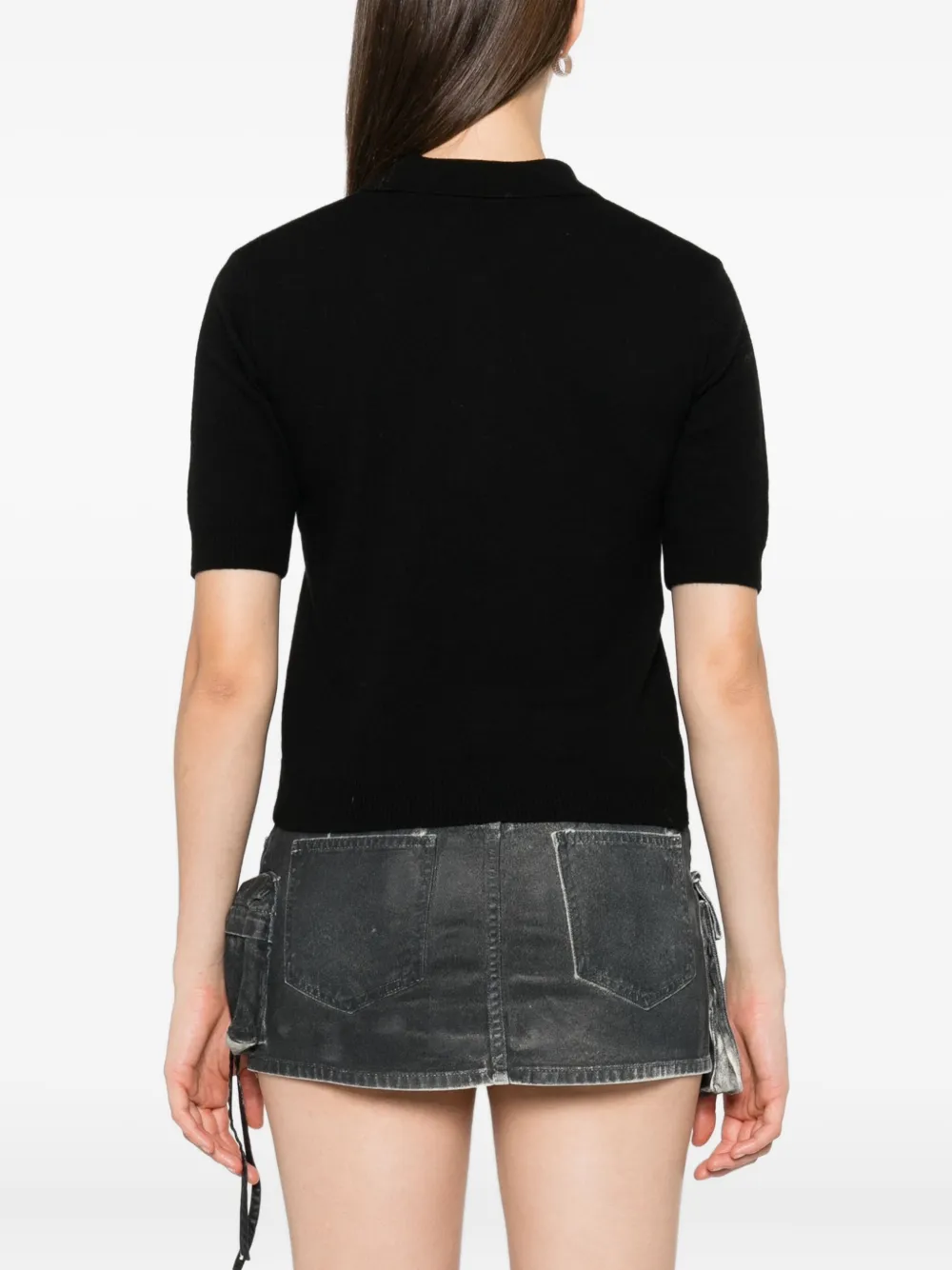 Moschino embroidered-logo polo shirt Zwart