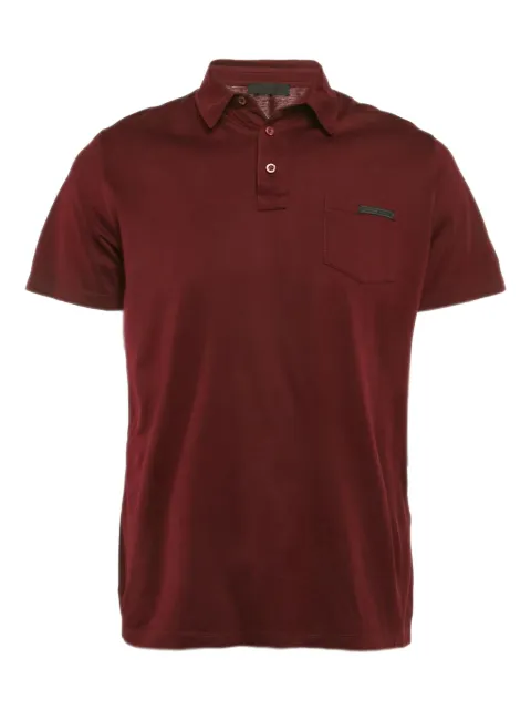 Prada Pre-Owned logo-appliqué cotton polo shirt