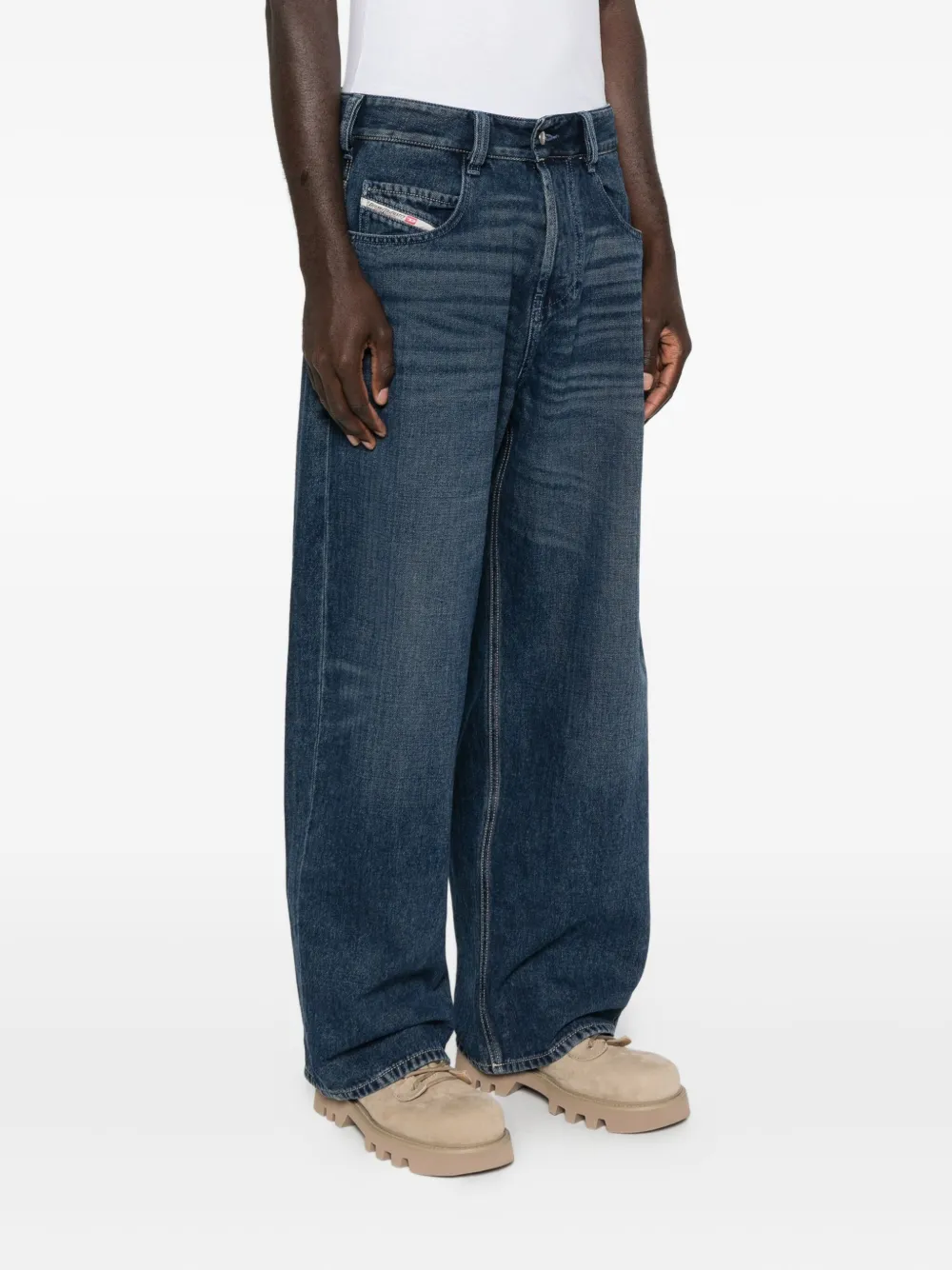 Diesel Katoenen jeans met zakdetail Blauw