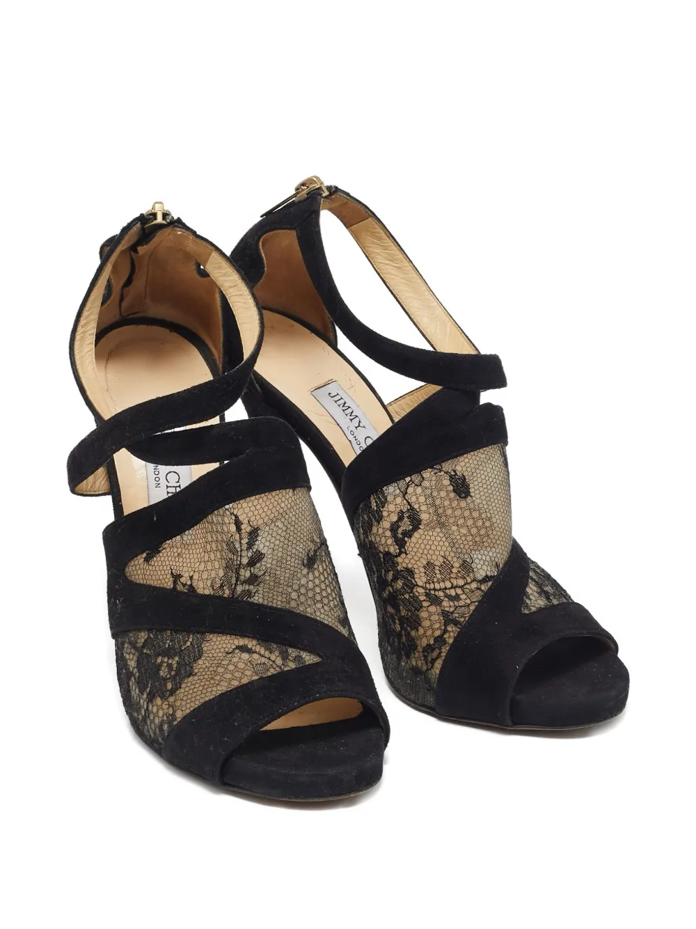 Jimmy Choo Pre-Owned 115mm Flyte suede lace sandals | Image 2
