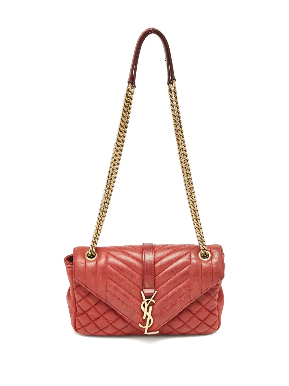 Saint Laurent Pre-Owned Chevron Envelope shoulder bag | Red | Image 1