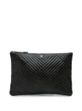 CHANEL Pre-Owned 2015-2016 Large CC Distressed Quilted Patent Chevron Crossing O Case clutch bag - Grey