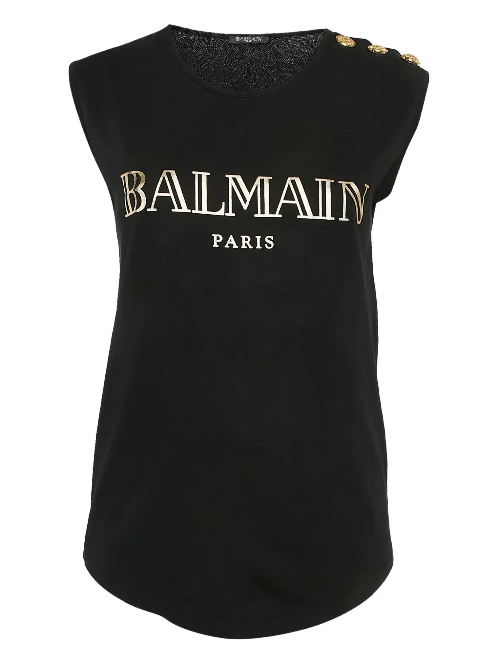 Balmain Pre-Owned logo-print sleeveless top | Black | Image 1
