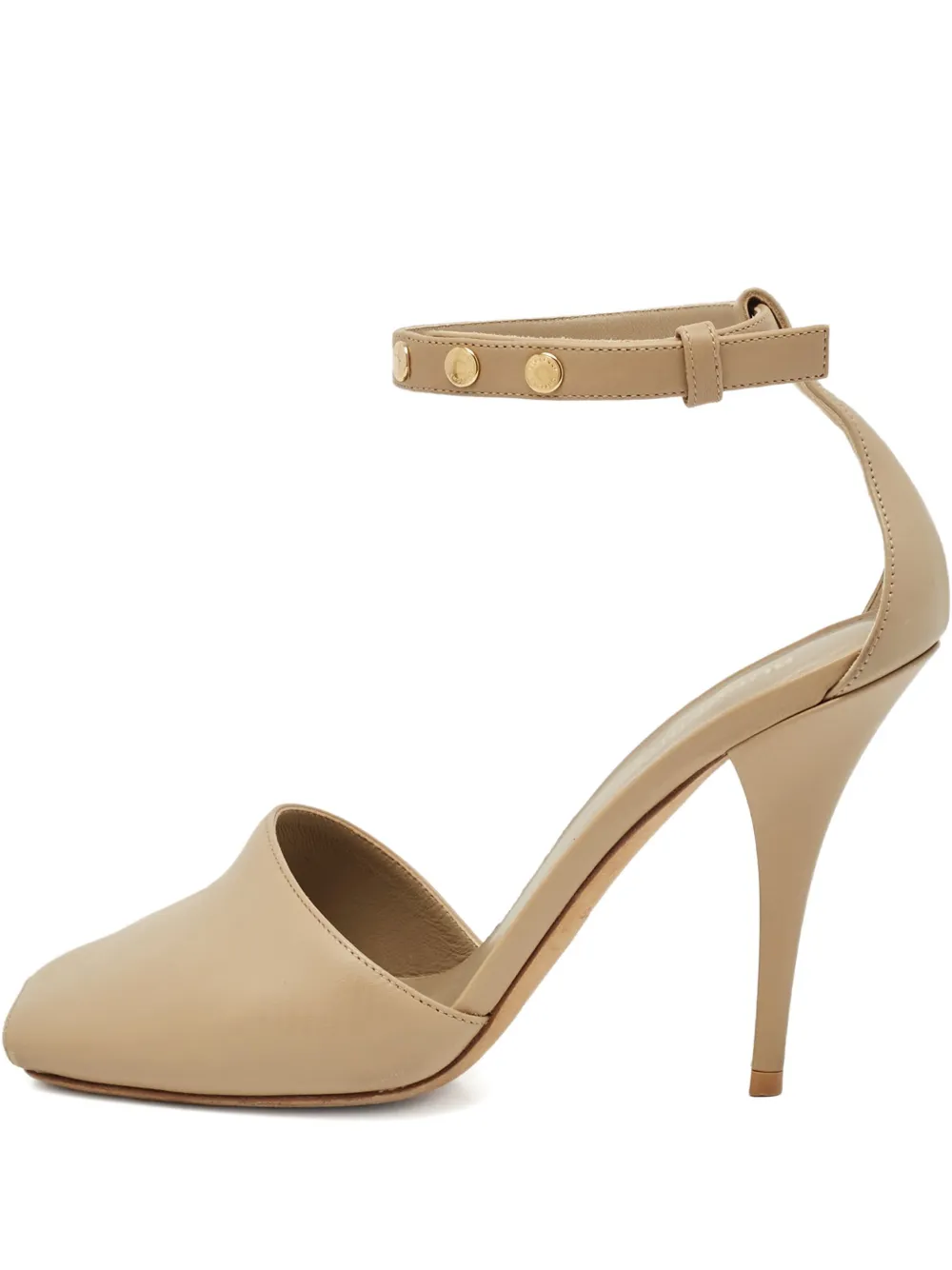 110mm leather ankle-strap pumps