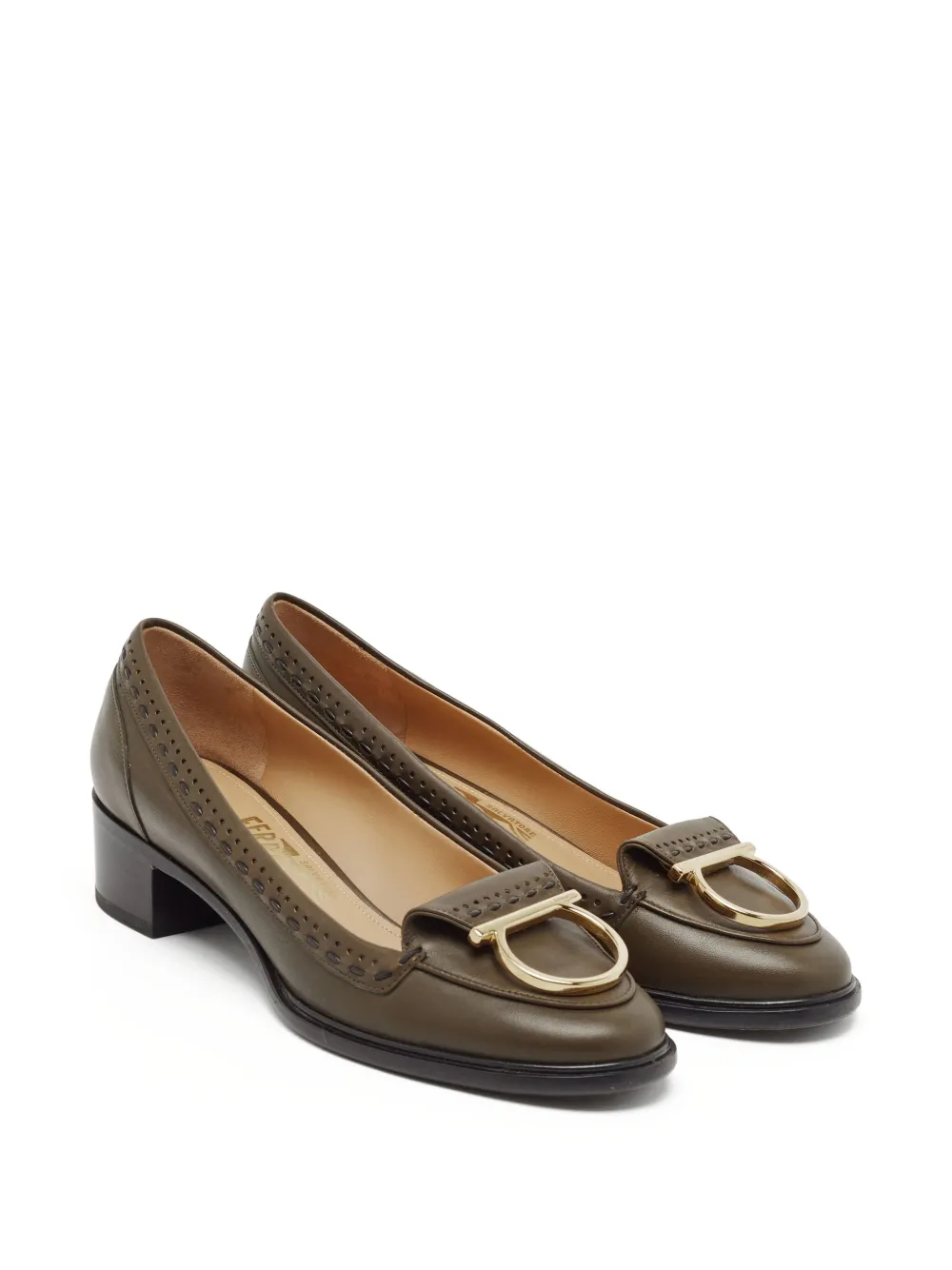 Ferragamo Pre-Owned 40 mm Gancini pumps - Groen