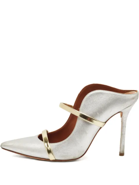 Malone Souliers pre-owned 85mm metallic leather mules
